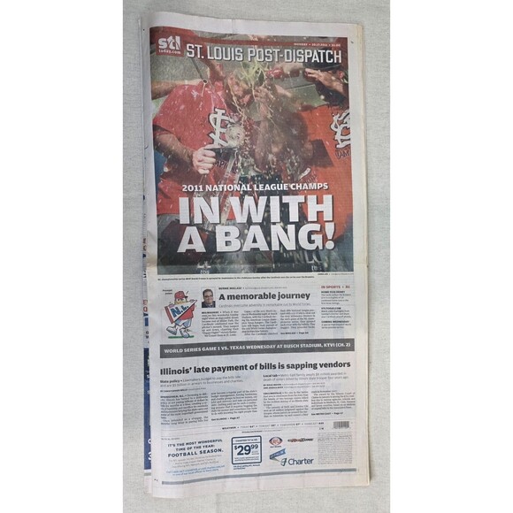 3 St. Louis Post-Dispatch 2011 Cardinals Newspapers – NL Champs & World Series - Picture 8 of 16